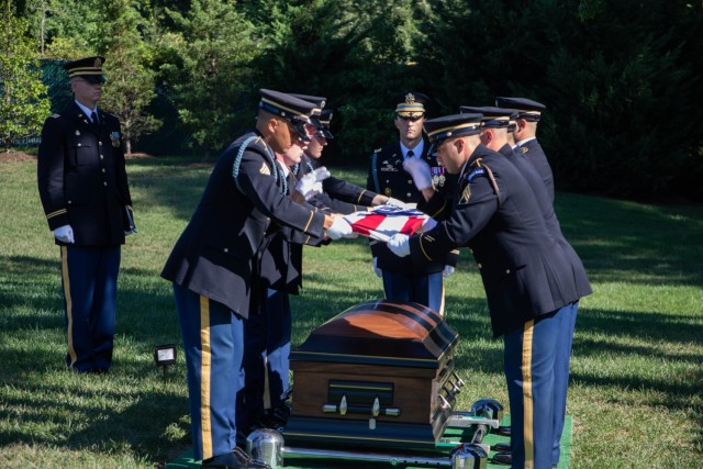 Military Funeral Honors with Funeral Escort are Conducted for U.S. Army Air Forces Lt. Col. Addison Baker in Section 78...